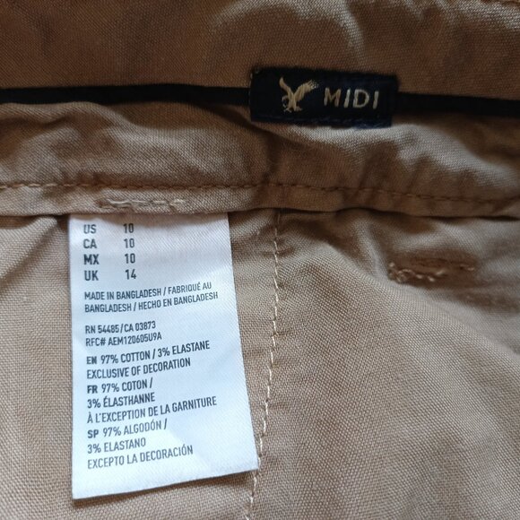 American Eagle Outfitters Women's Size 10 "Midi" Shorts Tan - Picture 4 of 4